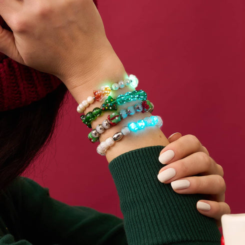Emerald Evergreen | Silver | Firefly Glass Bracelet